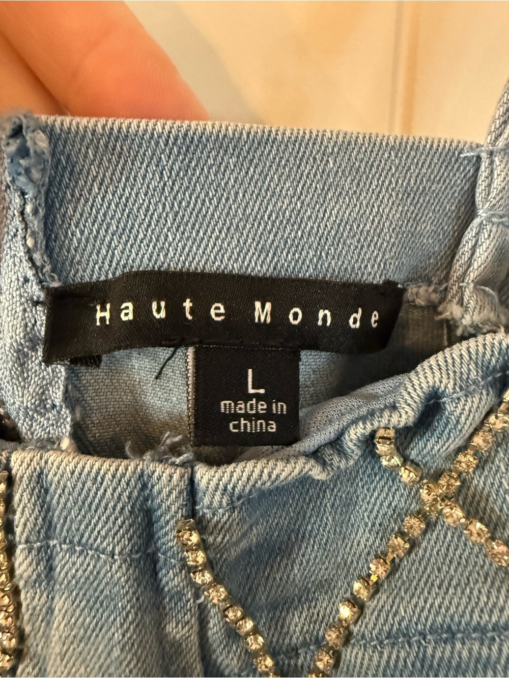 L Haute Monde Light Blue Denim Bustier Mini Dress - Picture 4 of 4